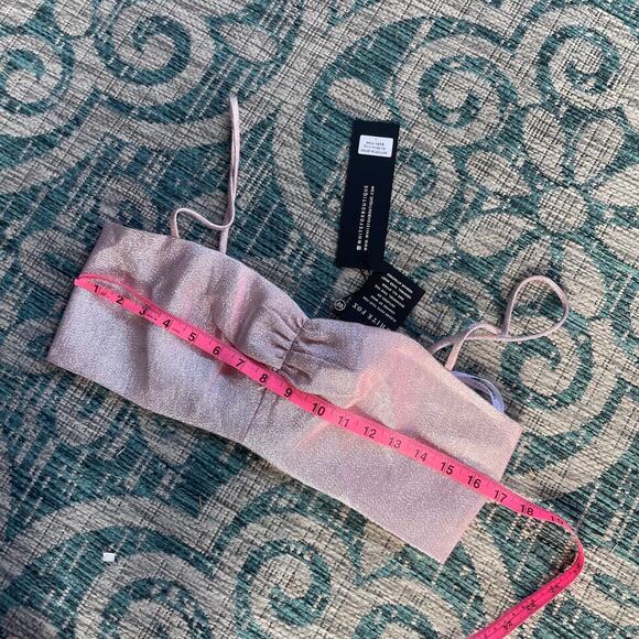 White Fox Boutique Stargazing Pants and All Mine Crop Top Set Baby Pink - Size L - Picture 4 of 16